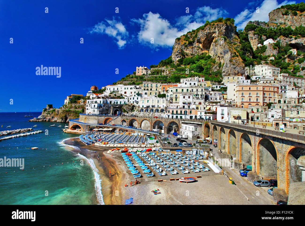 beautiful  Atrani village in amalfi coast of Italy Stock Photo