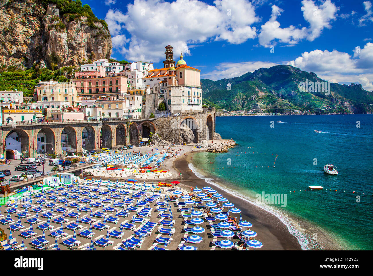 picturesqu Atrani village in amalfi coast of Italy Stock Photo