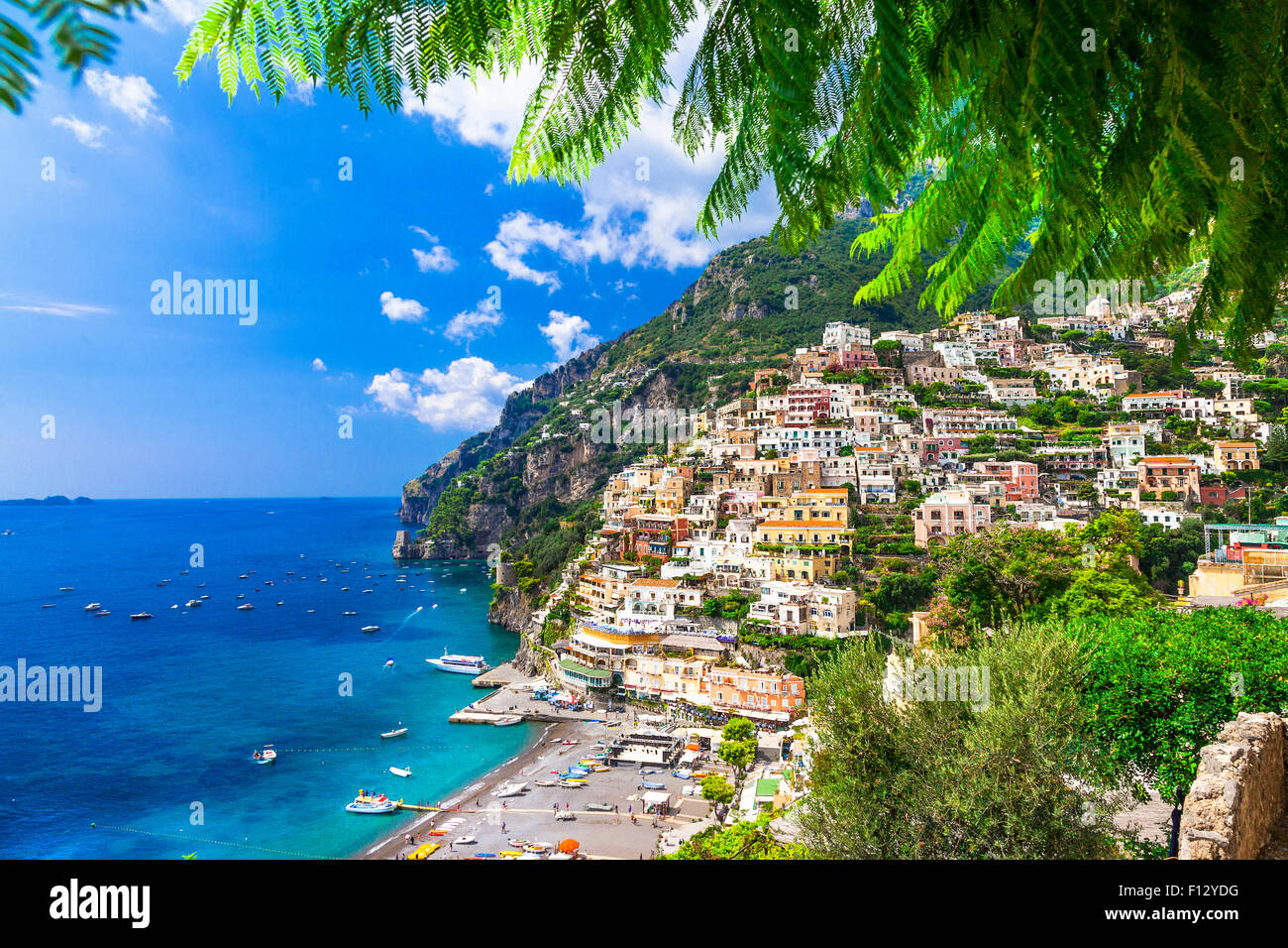 scenic Amalfi coast of Positano - Italy Stock Photo