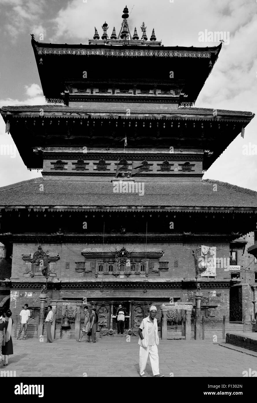 Art in architecture - a unique cultural monument in one of the heritage temple complexes on the outskirts of Kathmandu, Nepal Stock Photo