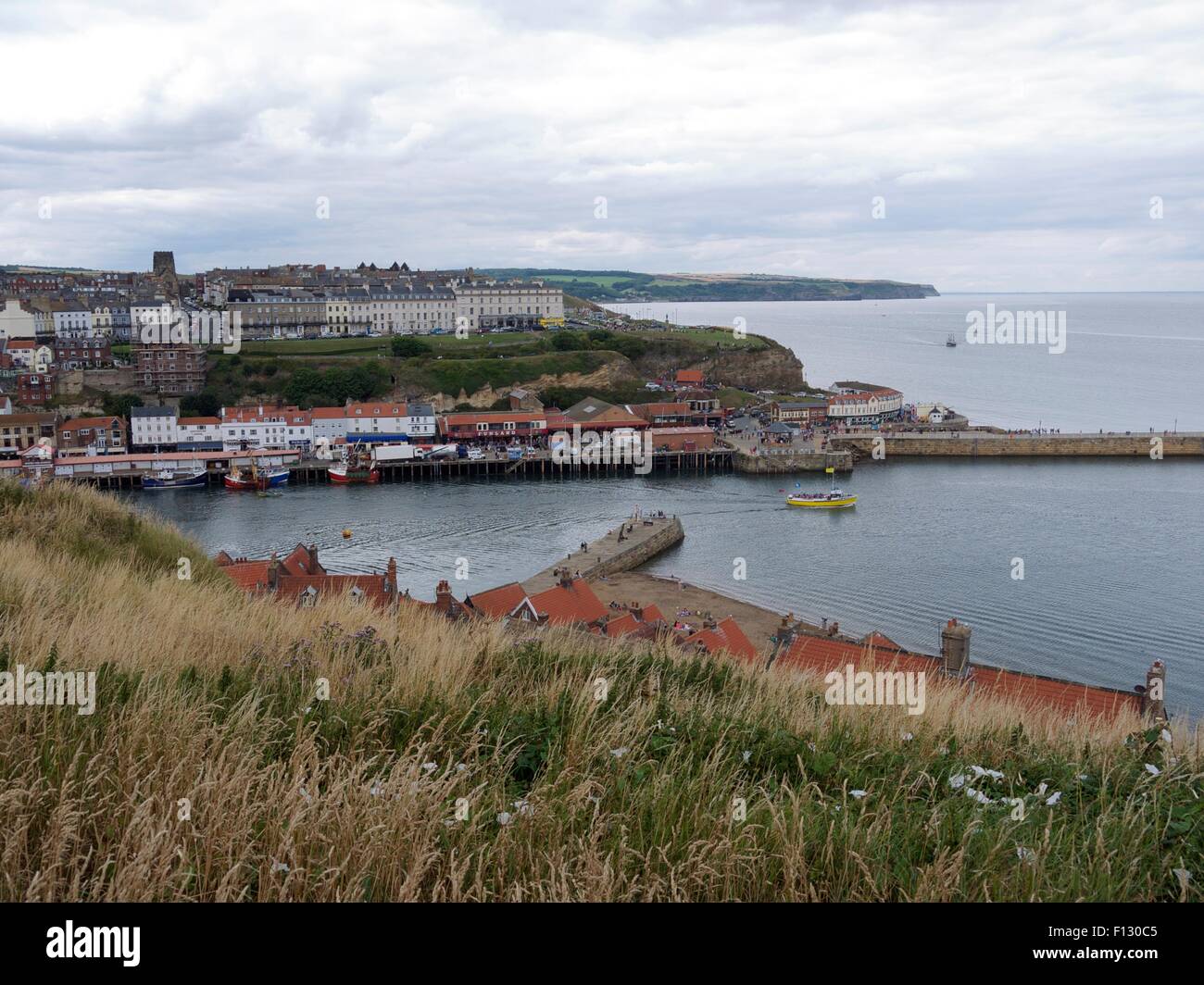 Whitby harbor from high up Stock Photo - Alamy