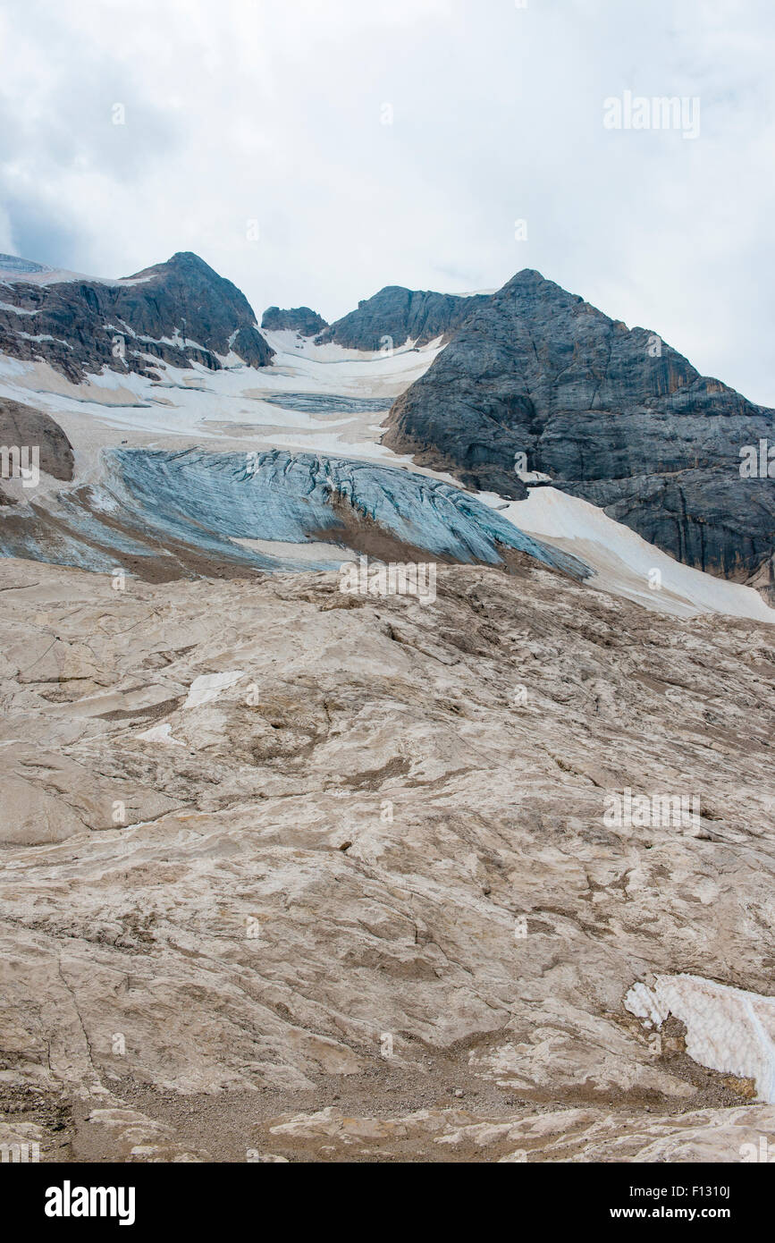 In front of the Marmolada glacier, Ghiacciaio della Marmolada, Marmolada, Dolomites, Trentino Province, Province of South Tyrol Stock Photo