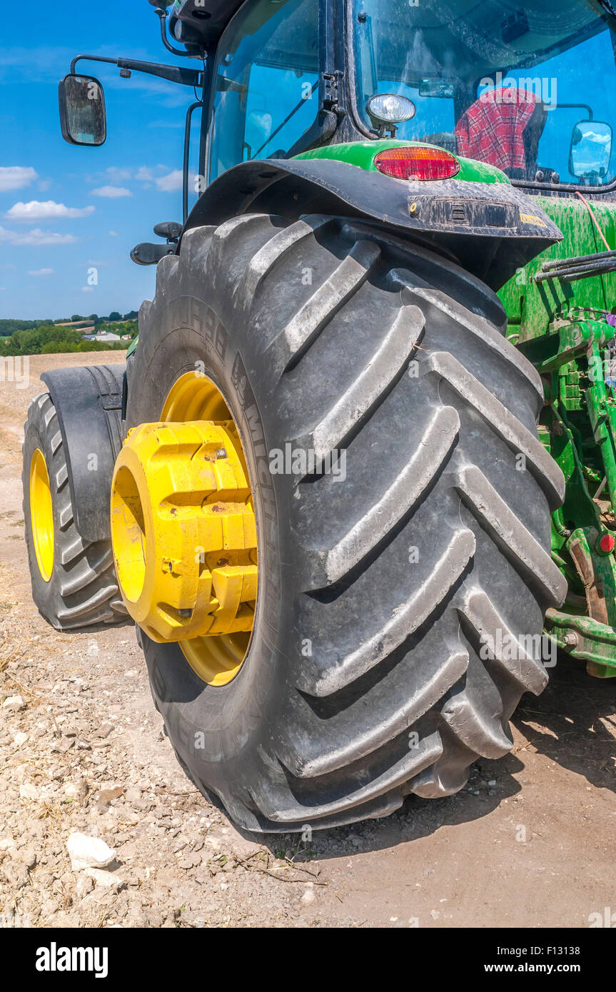 Michelin farm tractor ribbed tyre - France. Stock Photo