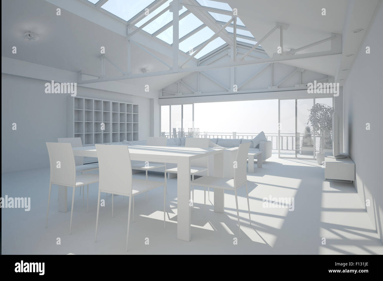 3D interior rendering of a living room Stock Photo - Alamy