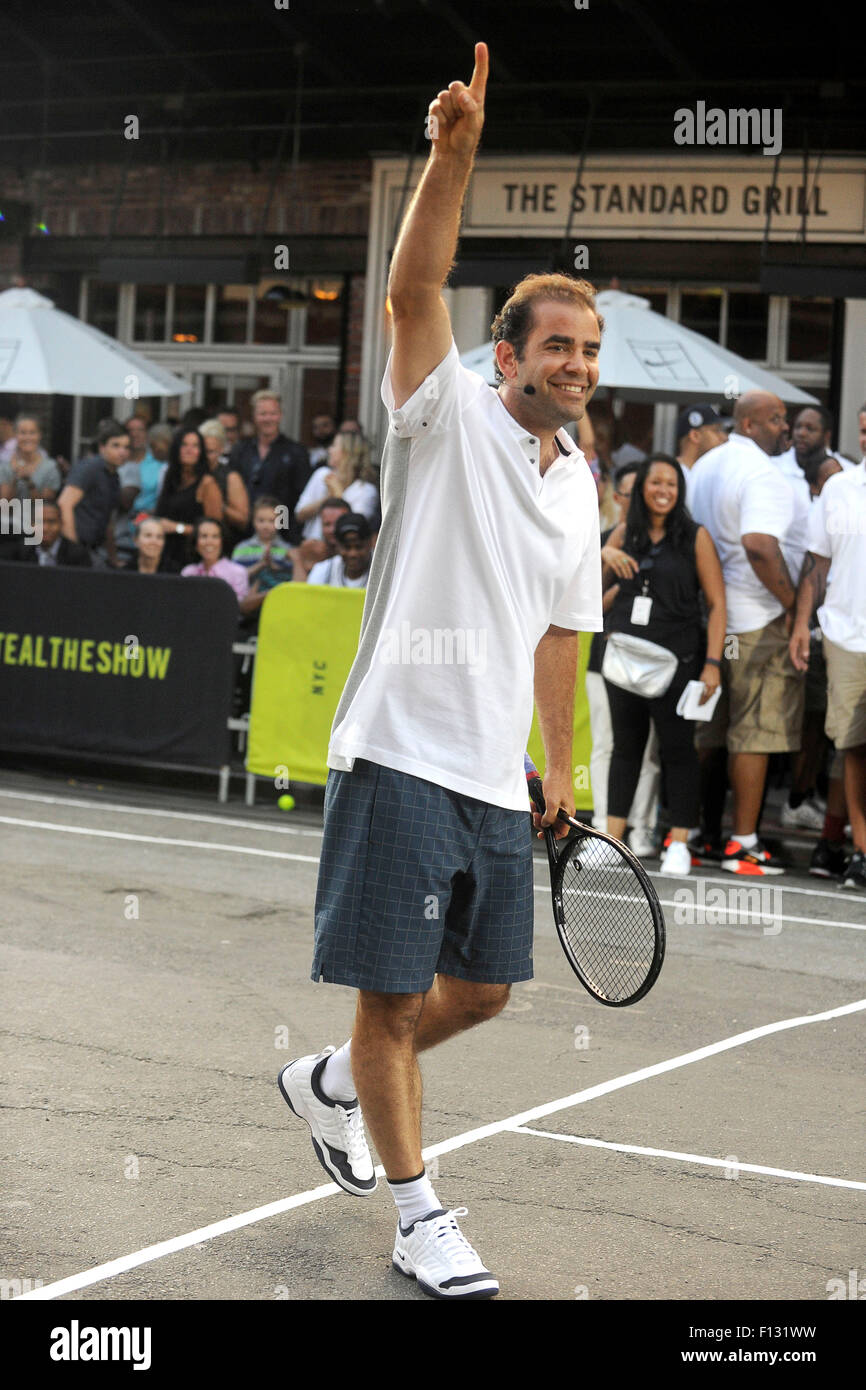 Pete Sampras attending Nike's 'NYC Street Tennis' event on August 24, 2015  in New York City/picture alliance Stock Photo - Alamy