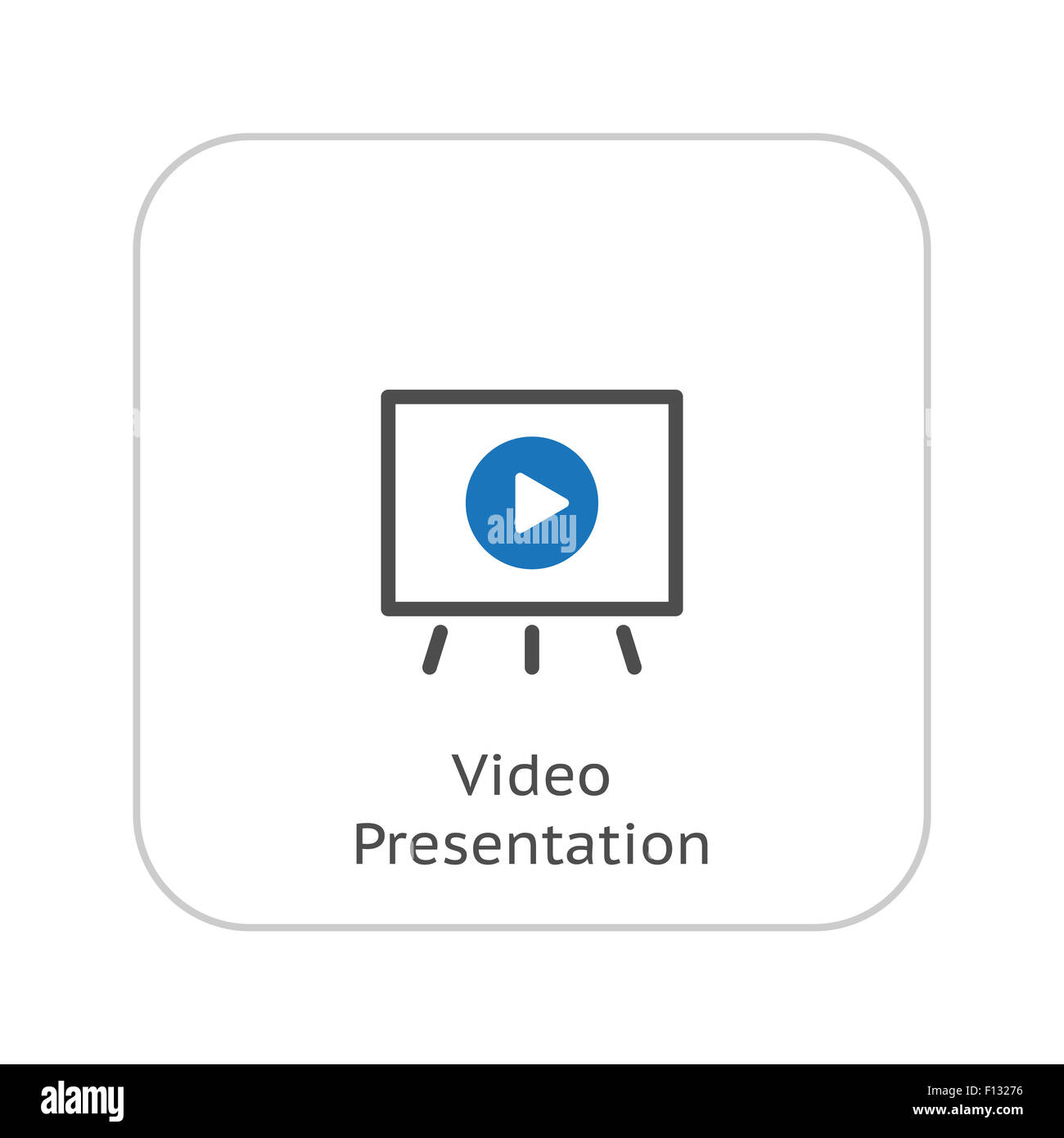 Video Presentation Icon. Business Concept. Flat Design. Isolated Illustration. Stock Photo