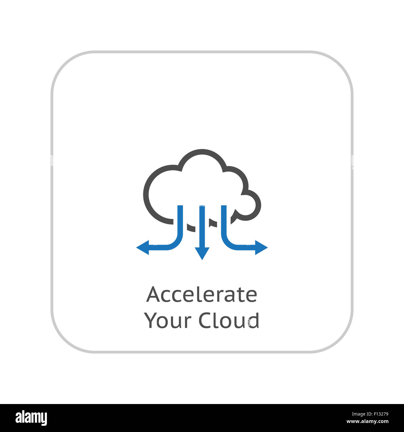 Accelerate Your Cloud Icon. Business Concept. Flat Design. Isolated Illustration. Stock Photo
