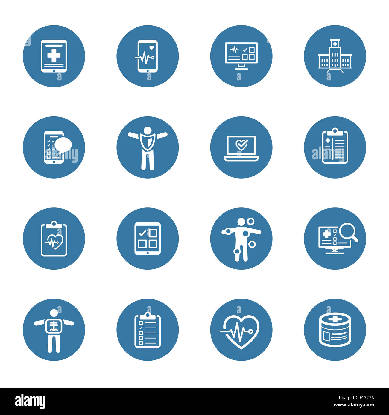 Medical & Health Care Icons Set. Flat Design. Isolated Illustration. Stock Photo