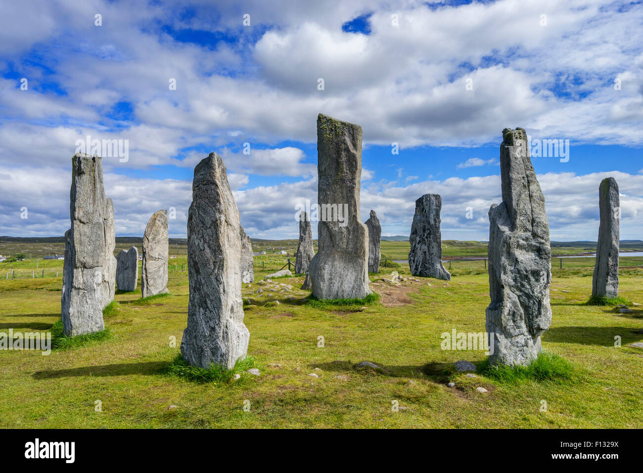 Callanish (gaelic Calanais)  Stones at Callanish village on Isle of Lewis in the Outer Hebrides in Scotland Stock Photo