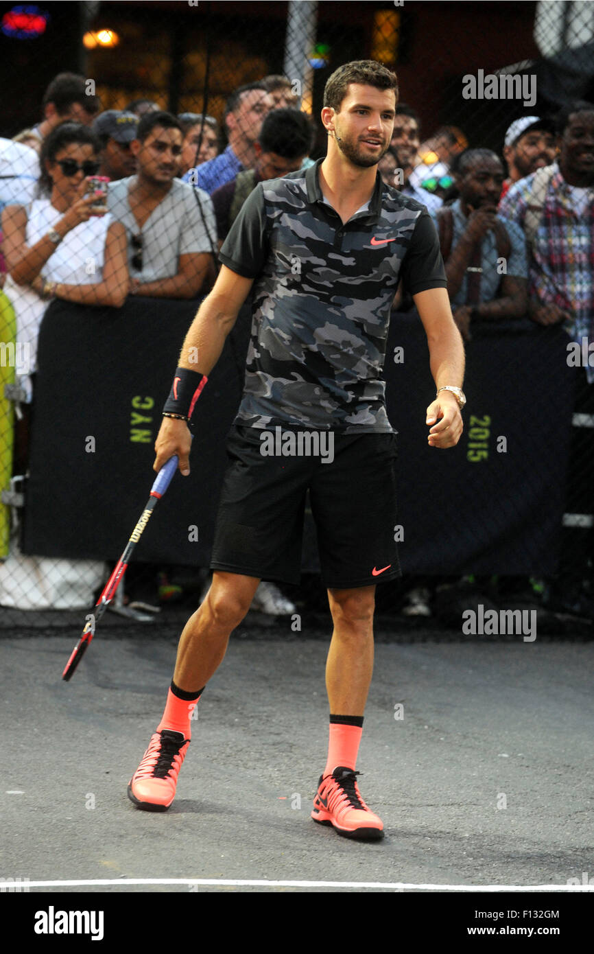 Grigor Dimitrov attending Nike's 'NYC Street Tennis' event on August 2015 in New York City/picture alliance Stock Photo - Alamy