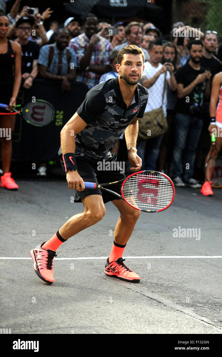 Grigor Dimitrov attending Nike's 'NYC Street Tennis' event on August 24,  2015 in New York City/picture alliance Stock Photo - Alamy