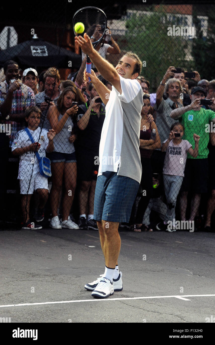 Pete Sampras attending Nike's 'NYC Street Tennis' event on August 24, 2015  in New York City/picture alliance Stock Photo - Alamy