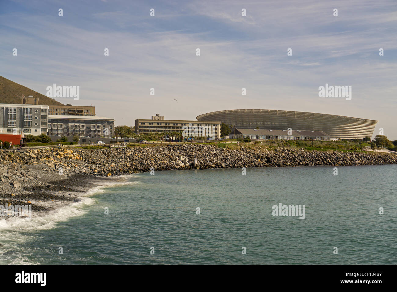 Cape Town Stadium viewed from the promenade at Green Point, South Africa - 02/08/2015 Stock Photo