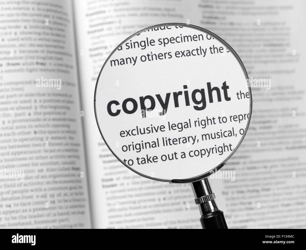 Dictionary highlighting Copyright Stock Photo Alamy