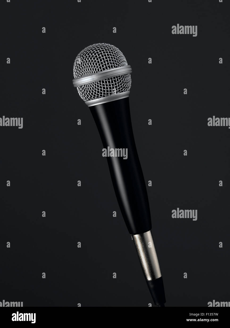 Microphone with a black background Stock Photo Alamy