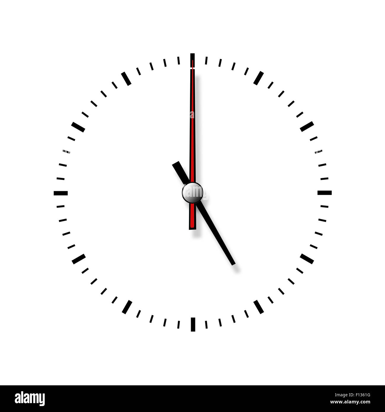 Clock without numbers isolated on white background. Closeup Stock Photo