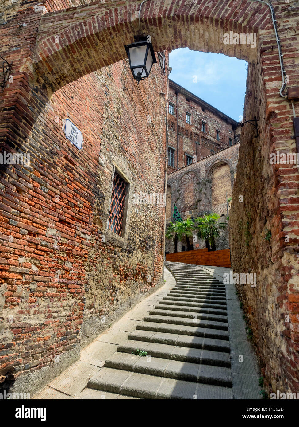 Narrow streets in Citta della Pieve in Umbria, Italy Stock Photo