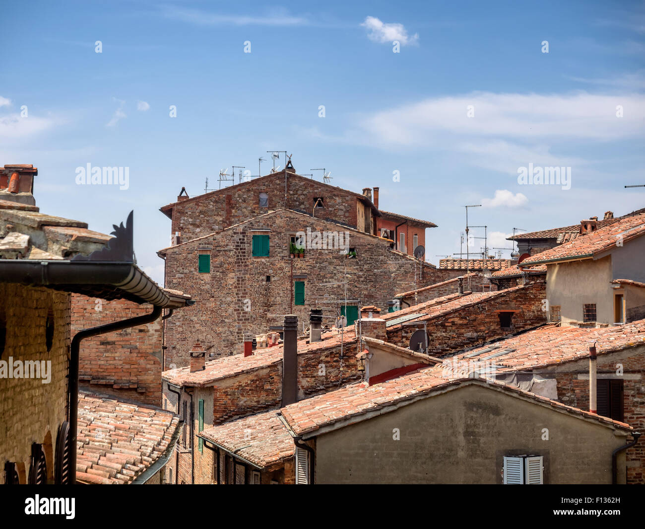 Rooftops in Citta della Pieve in Umbria, Italy Stock Photo