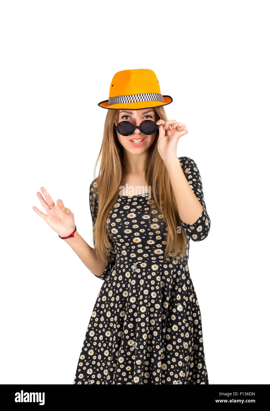 Lady in white hat hi-res stock photography and images - Alamy