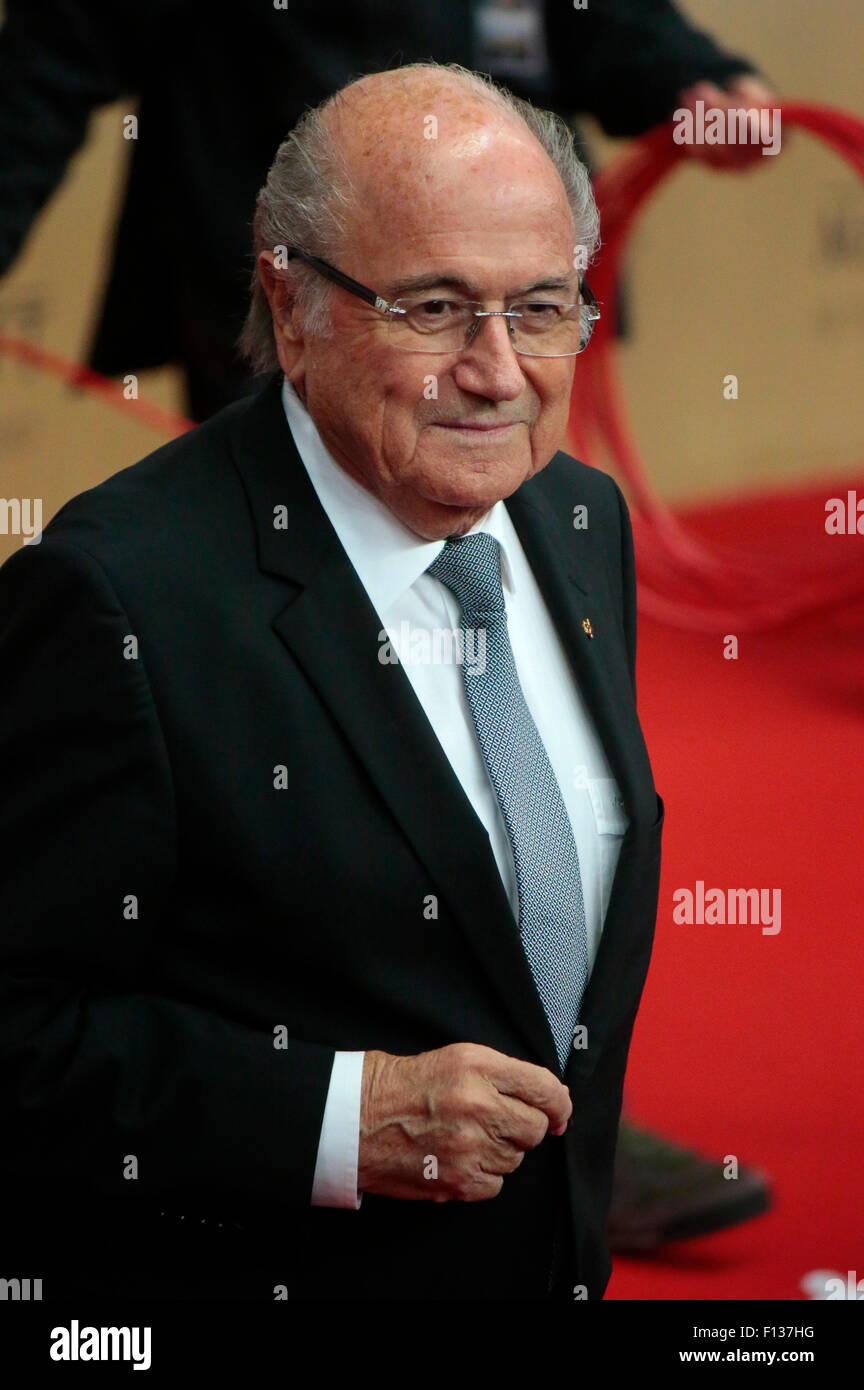 Sepp Blatter - Premiere des Films ueber den gewinn der Fussball Weltmeisterschaft 2014 'Die Mannschaft', Sony Center, 10. Novemb Stock Photo