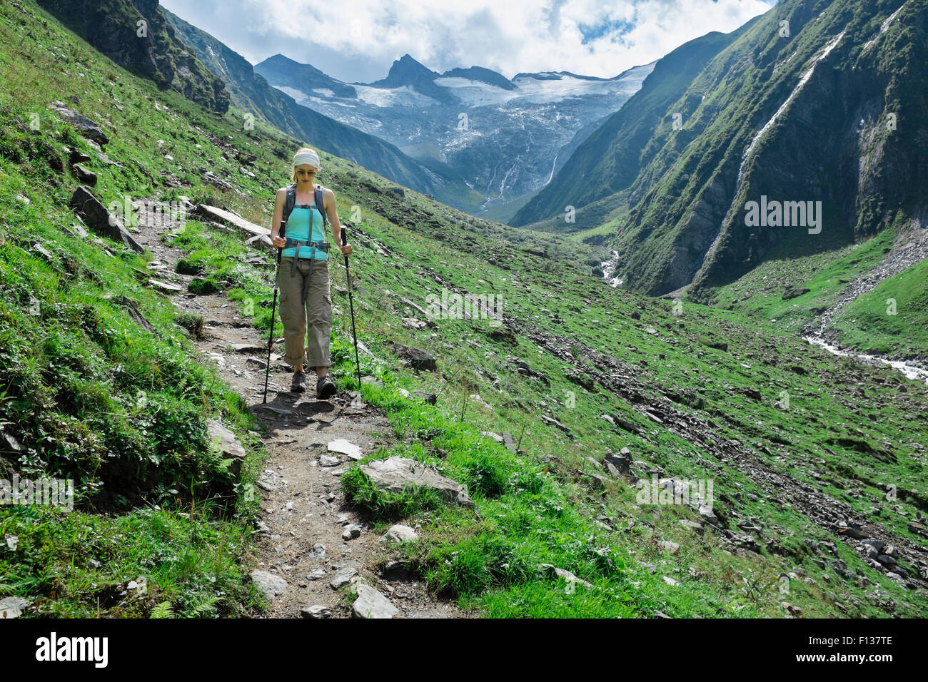 Hiking in Habachtal, Tirol, Austria Stock Photo