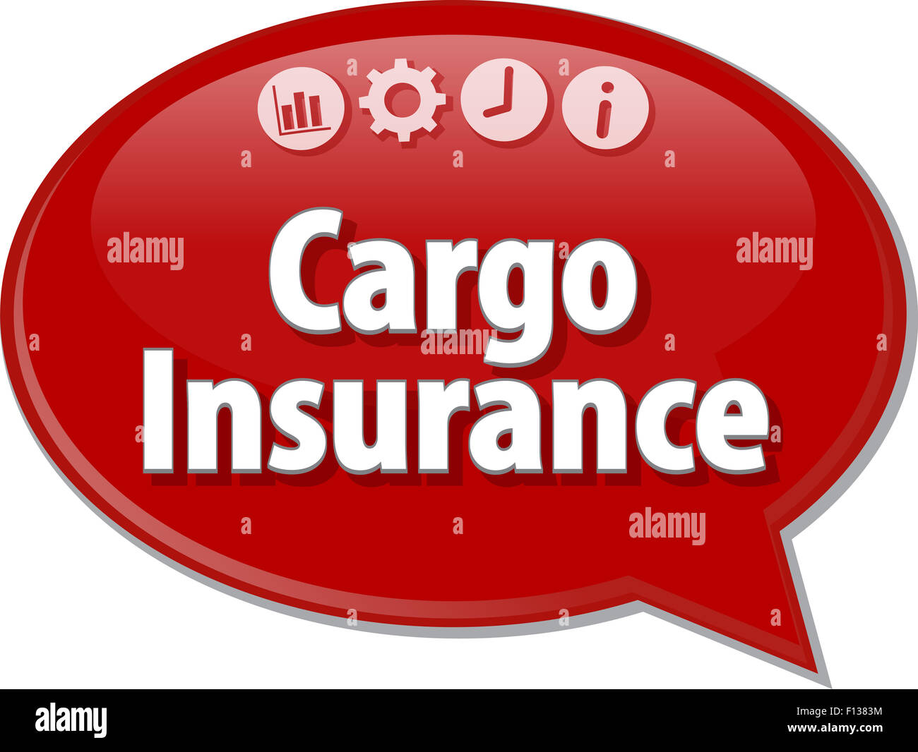Speech bubble dialog illustration of business term saying Cargo