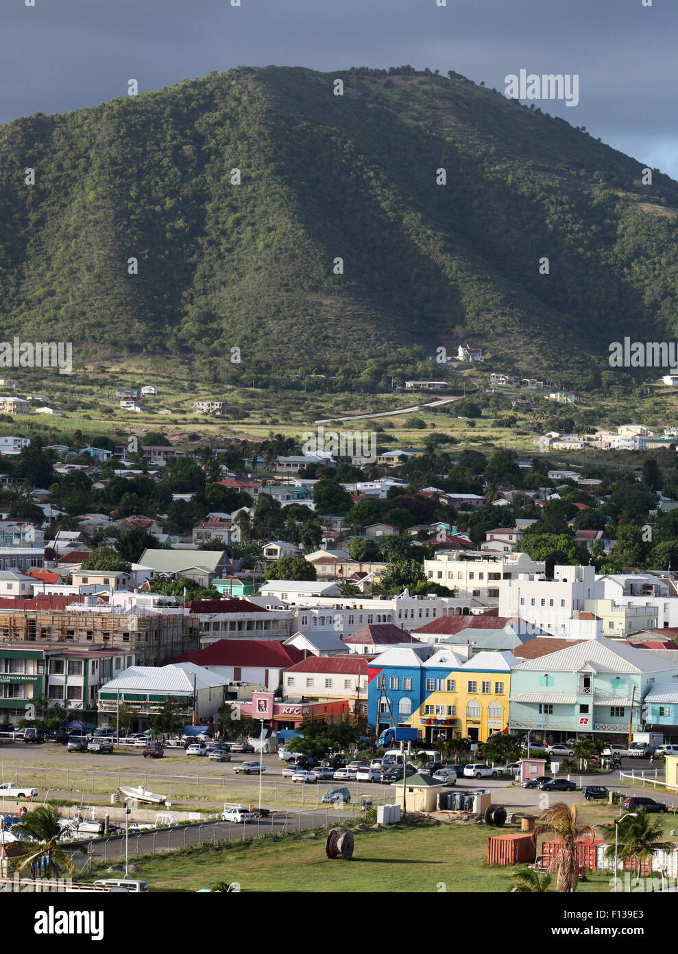 Basseterre the capital of Saint kitts and Nevis in the Caribbean Stock