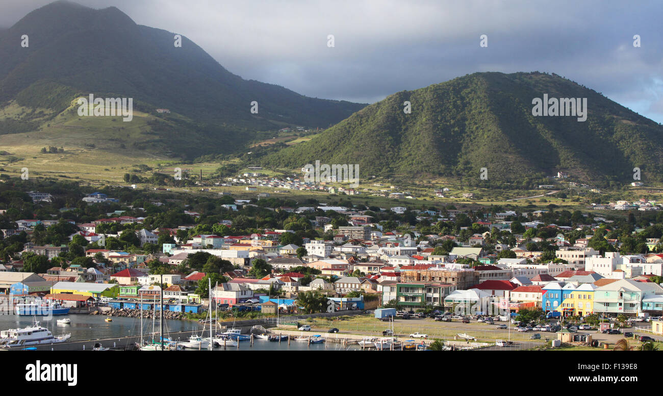 Basseterre the capital of Saint kitts and Nevis in the Caribbean Stock