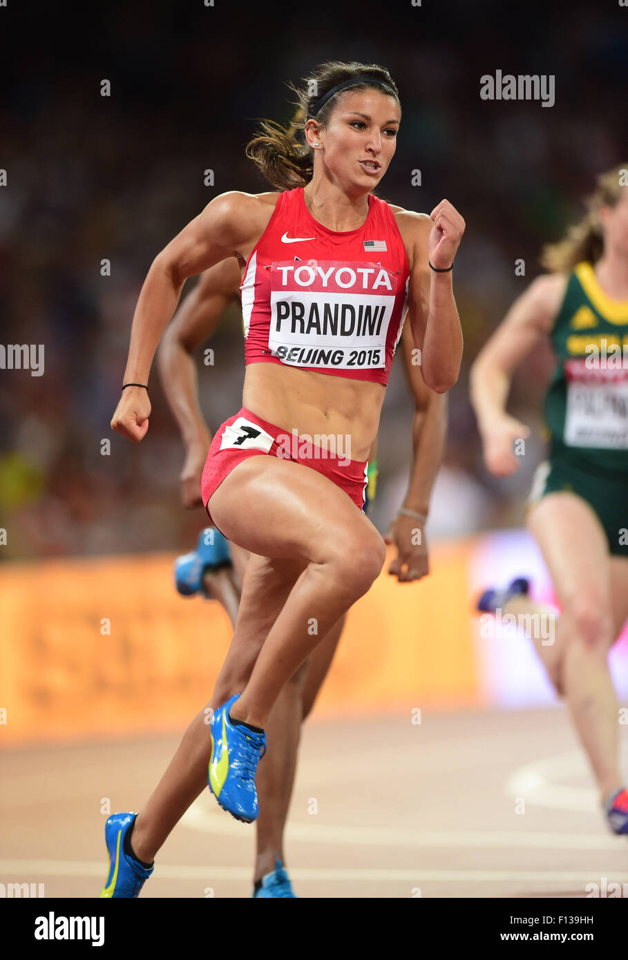 Beijing China 26th Aug 2015 Jenna Prandini Of The United States Competes During The Women S 200m Heats At The 2015 Iaaf World Championships At The Bird S Nest National Stadium In Beijing Capital