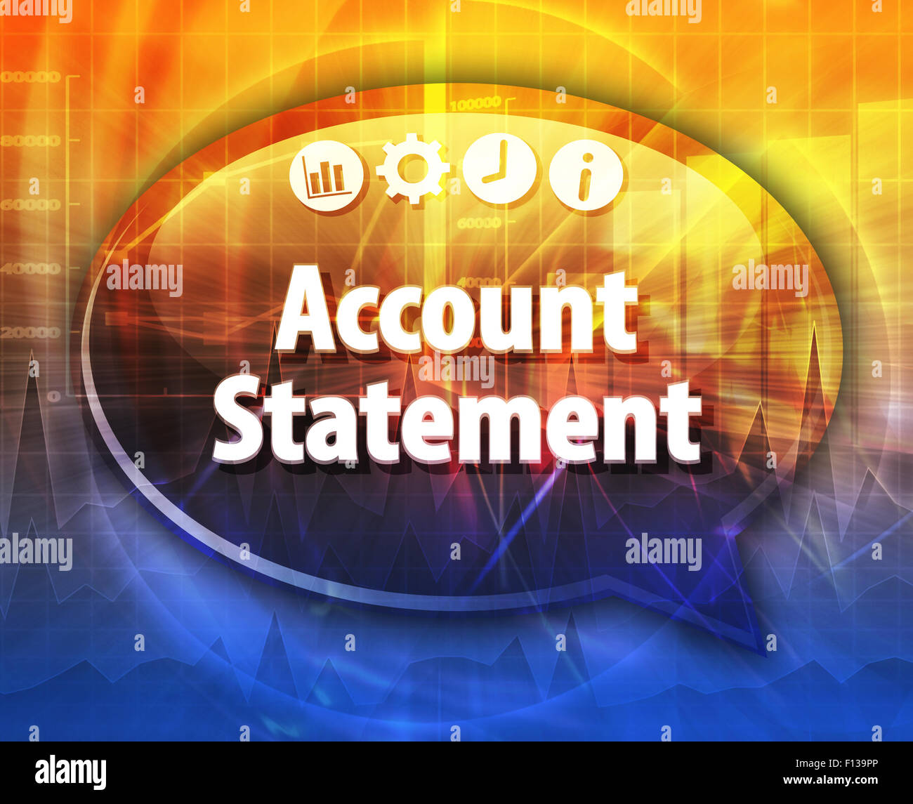 Speech bubble dialog illustration of business term saying Account ...
