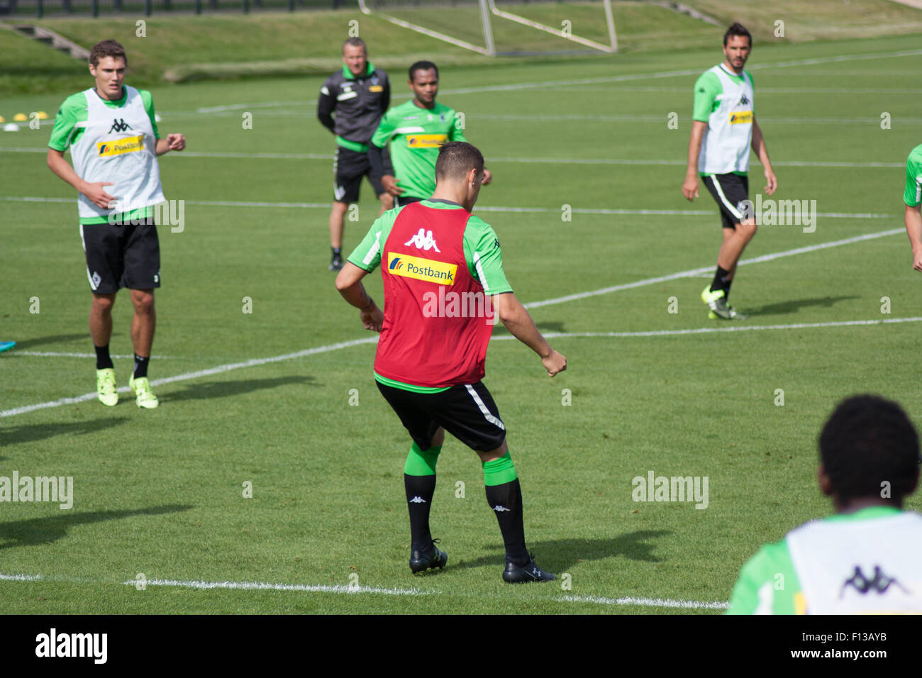 Mönchengladbach, Germany. 26th August, 2015. Professional football players during training session of german football club VFL Borussia Mönchengladbach. Credit:  Daniel Kaesler/Alamy Live News Stock Photo