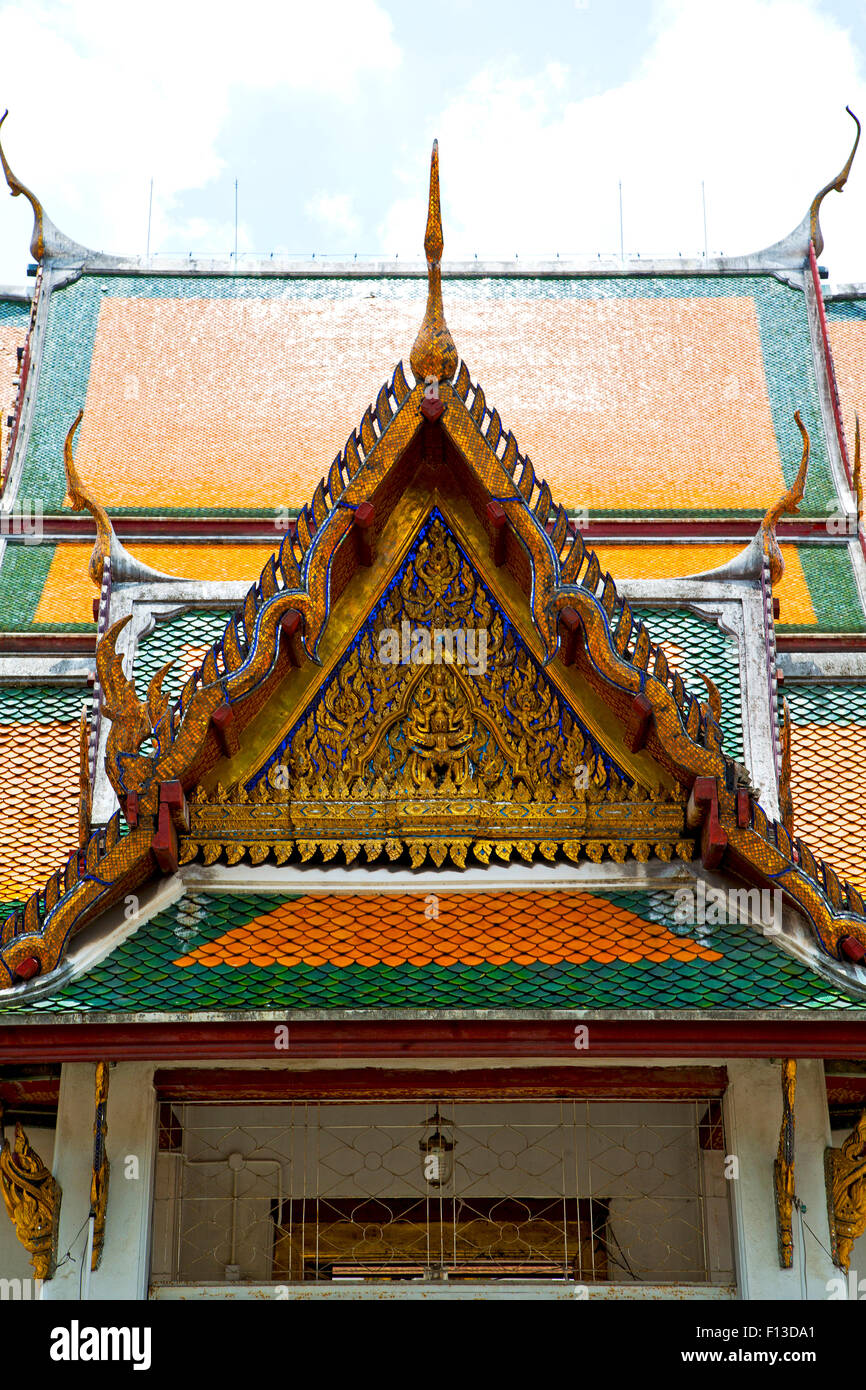 asia bangkok in temple thailand abstract cross colors roof wat and ...