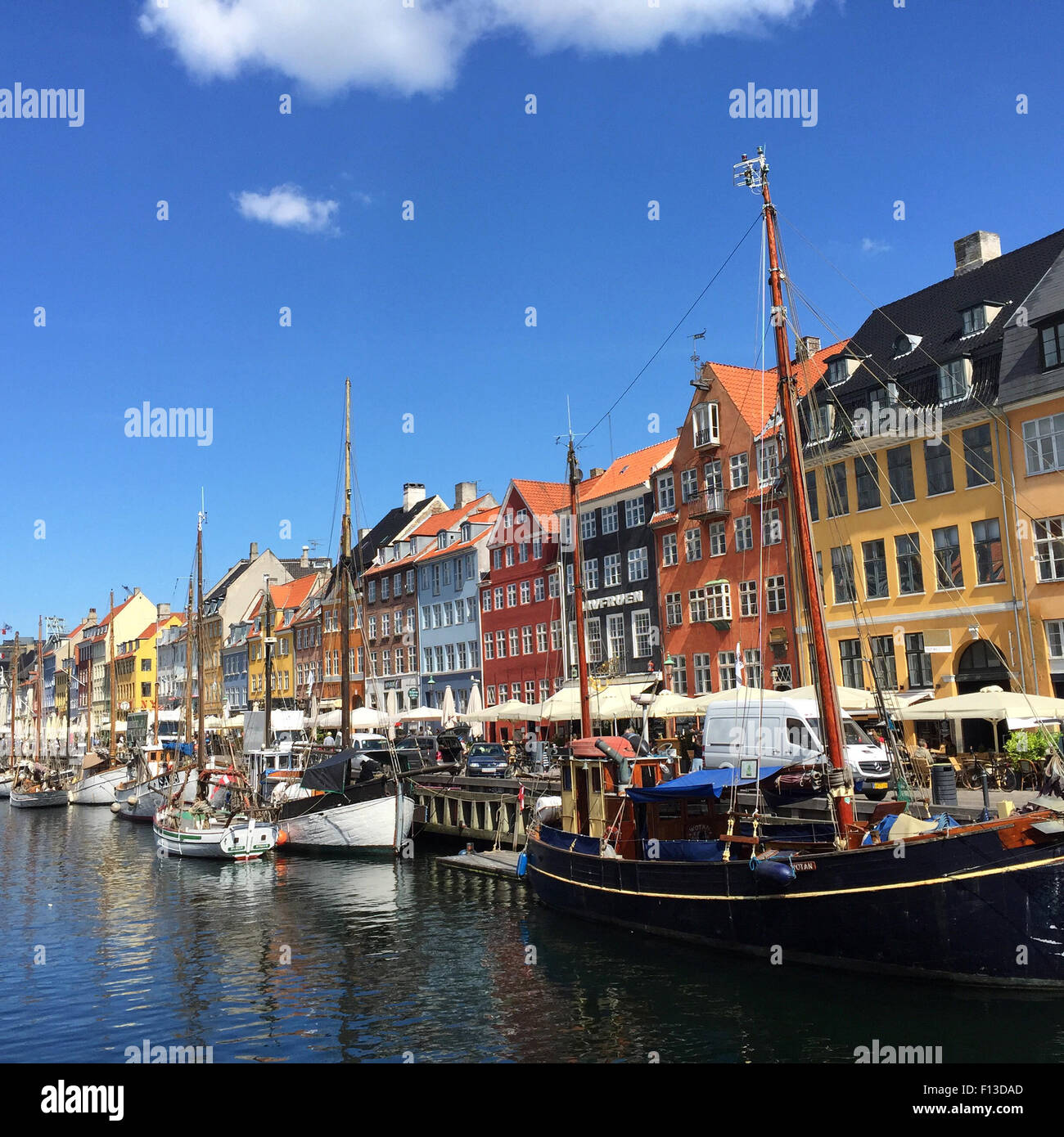 Nyhavn harbour, Copenhagen, Denmark Stock Photo