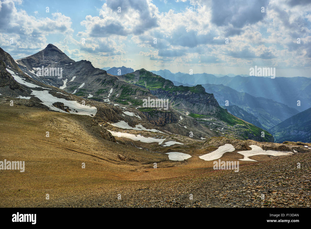 Mountain range, Bernese Alps, Switzerland Stock Photo