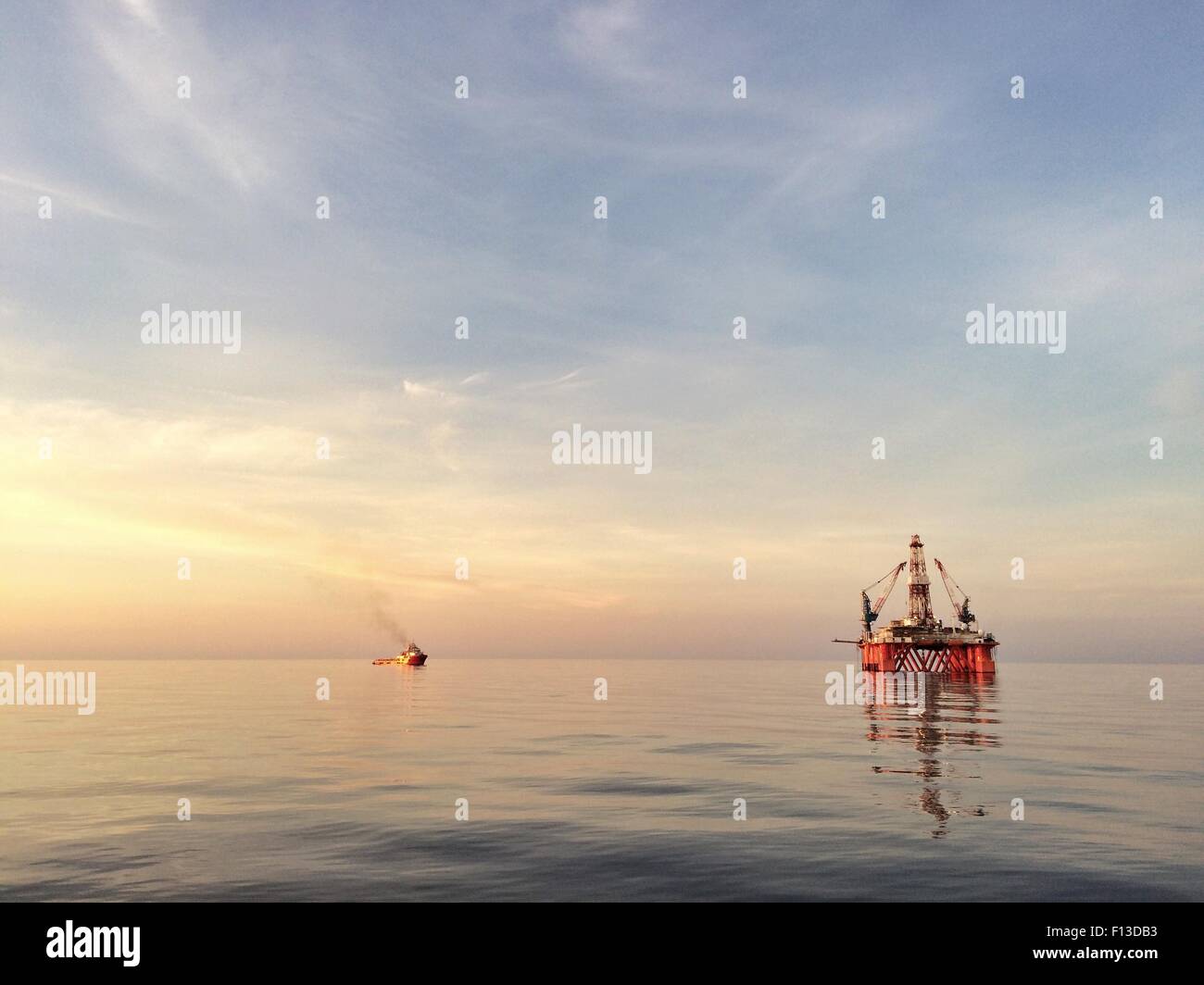 Semi Submersible offshore platform Stock Photo