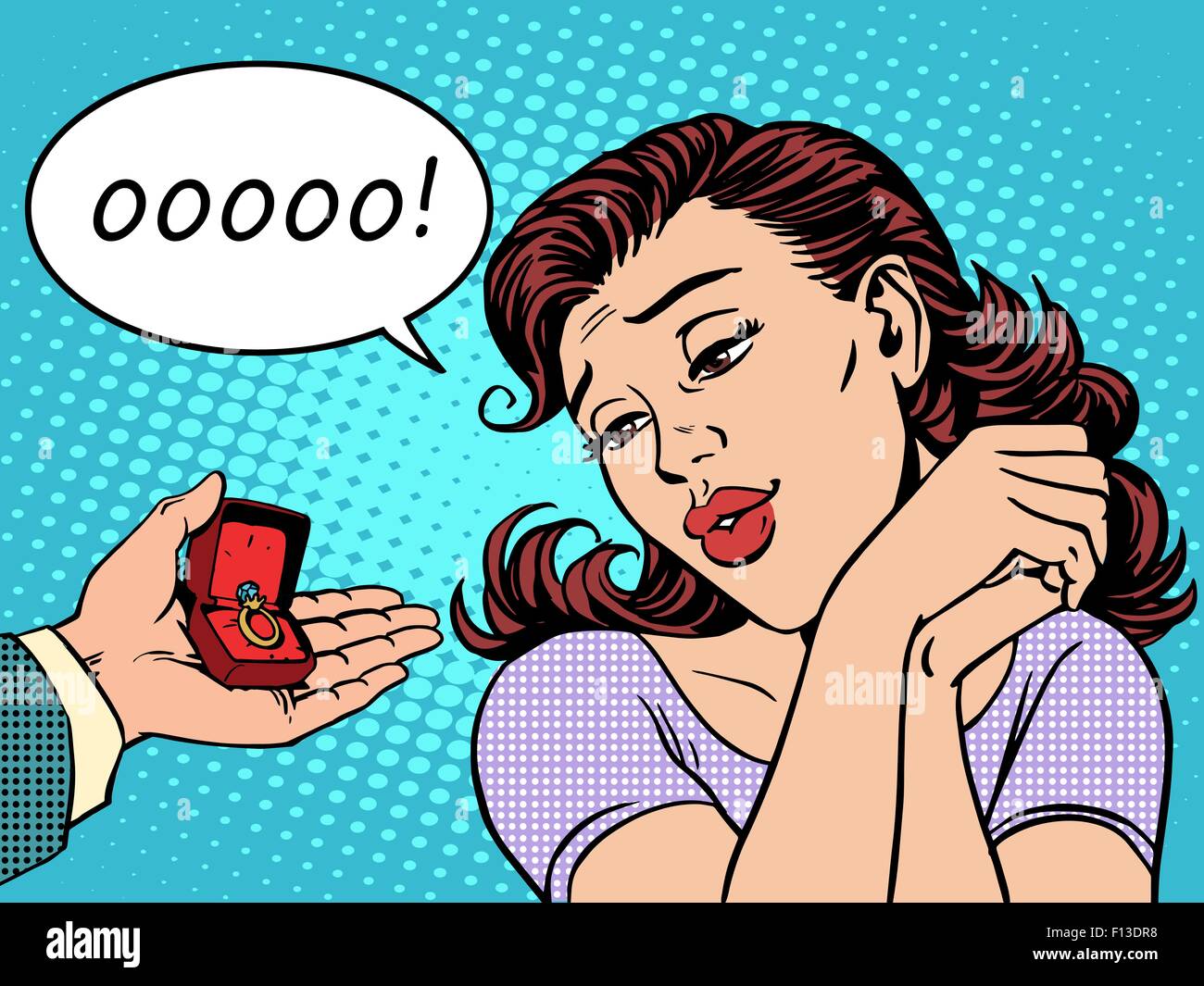 Woman engagement ring retro hi-res stock photography and images - Alamy