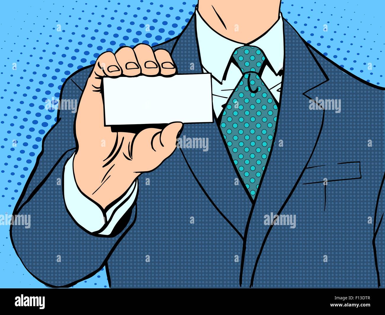 Businessman and business card Stock Vector