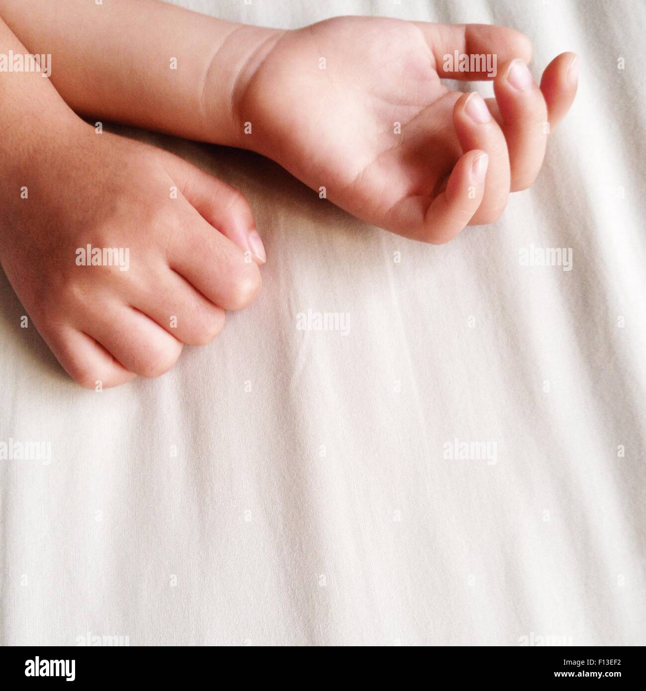 Close up of a child's hands Stock Photo