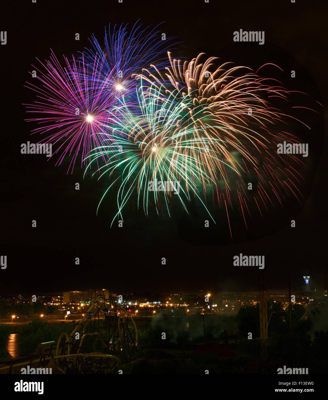 Fireworks in Montreal, Quebec, Canada Stock Photo Alamy