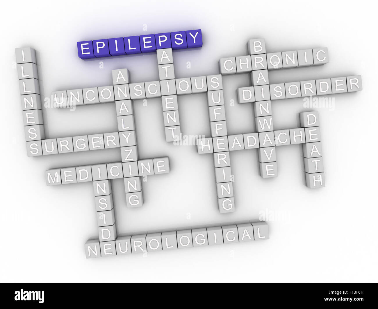 3d image Epilepsy word cloud concept Stock Photo