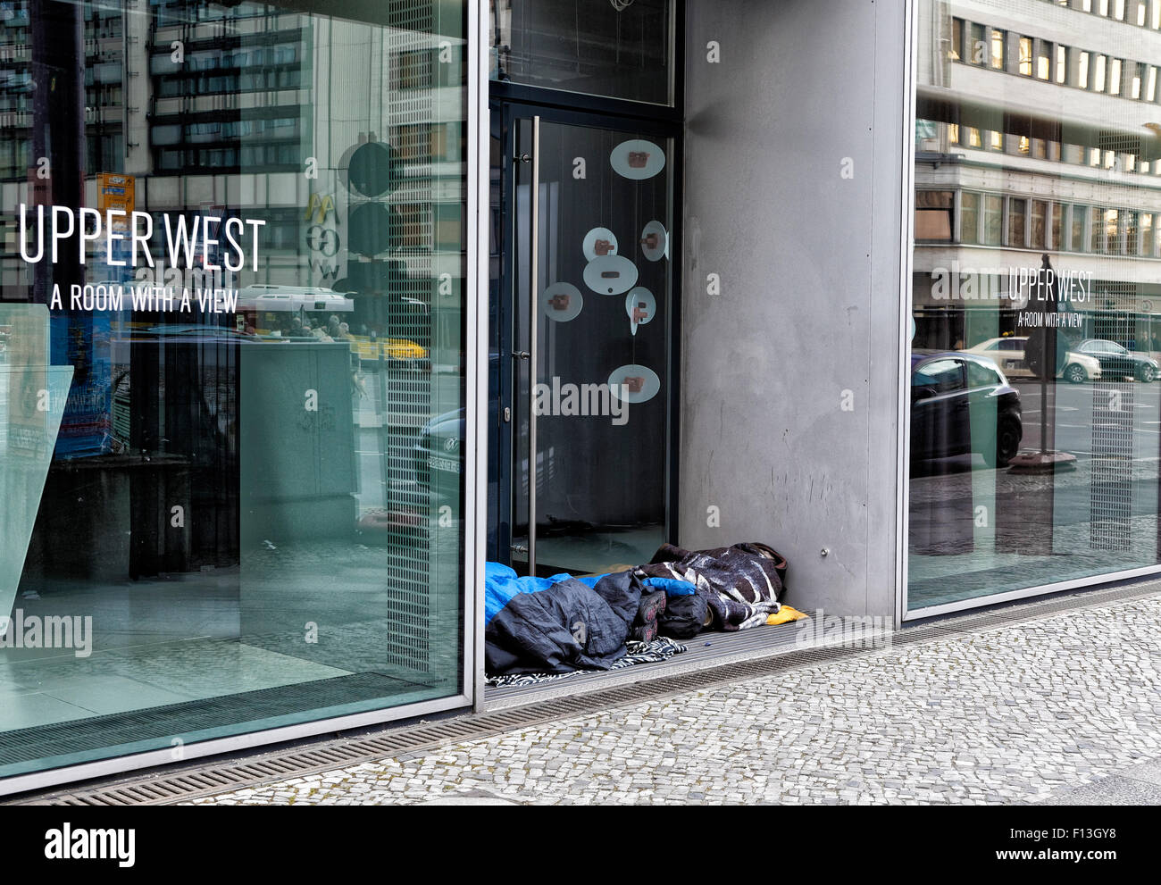 Berlin, Germany, homeless sleeping in a doorway Stock Photo - Alamy