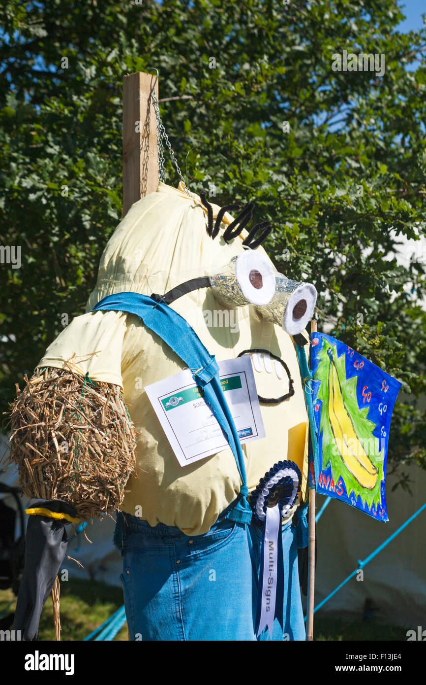 Go bananas Minion scarecrow at the Ellingham & Ringwood Agricultural Society Annual Show at Hampshire, UK in August Stock Photo