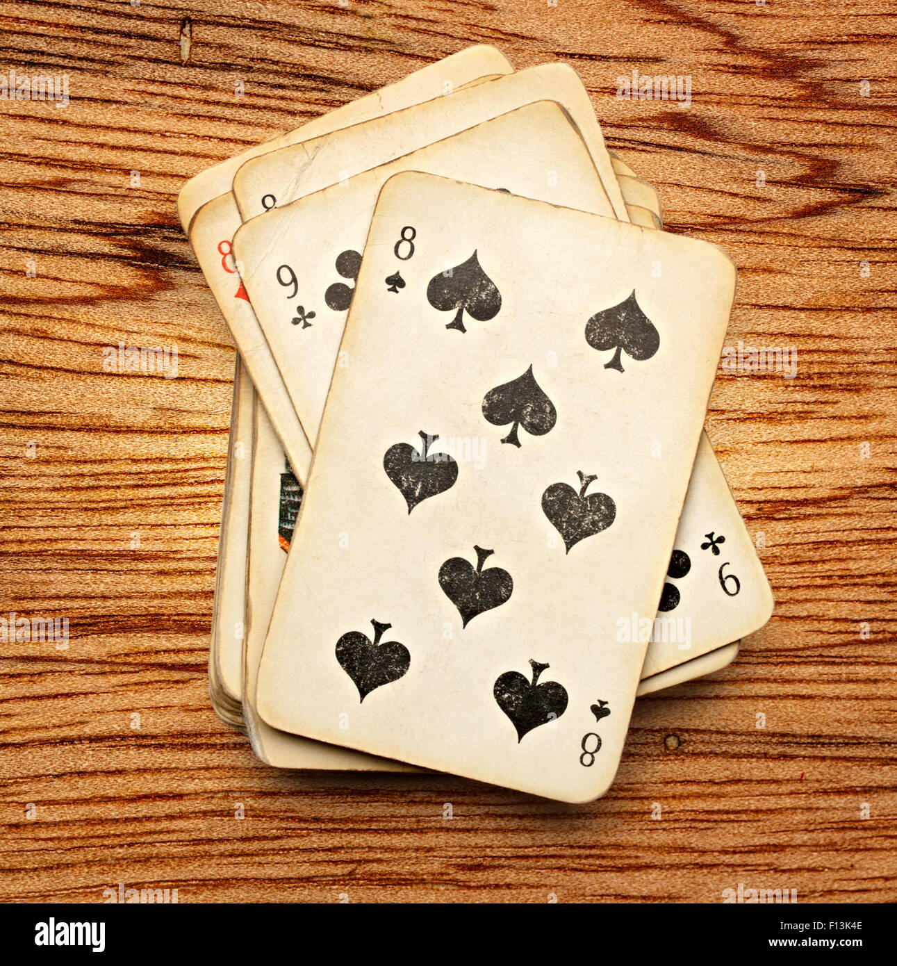 Pack of old playing cards in closeup Stock Photo Alamy