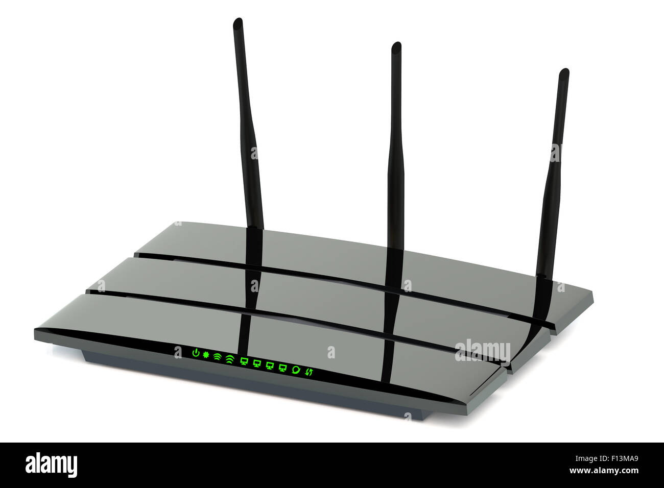 Modern wireless router isolated on white background Stock