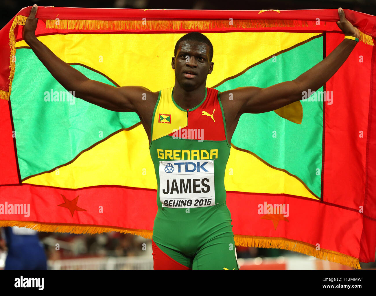 Beijing, China. 26th Aug, 2015. Kirani James of Grenada celebrates ...