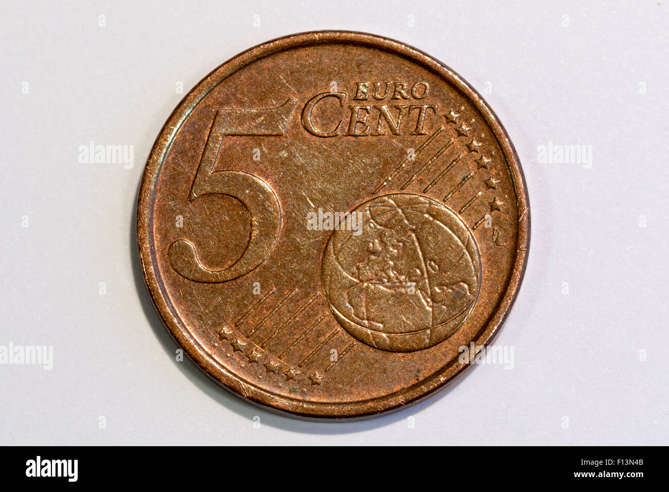 Copper 5 Euro cents coin Stock Photo