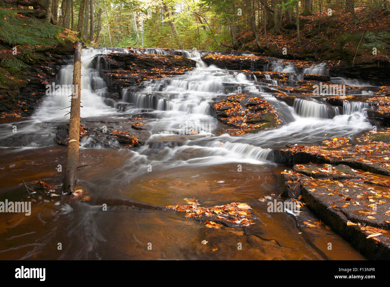 Hogger Falls Waterfall on the West Branch of the Sturgeon River in Houghton County of Michigan's