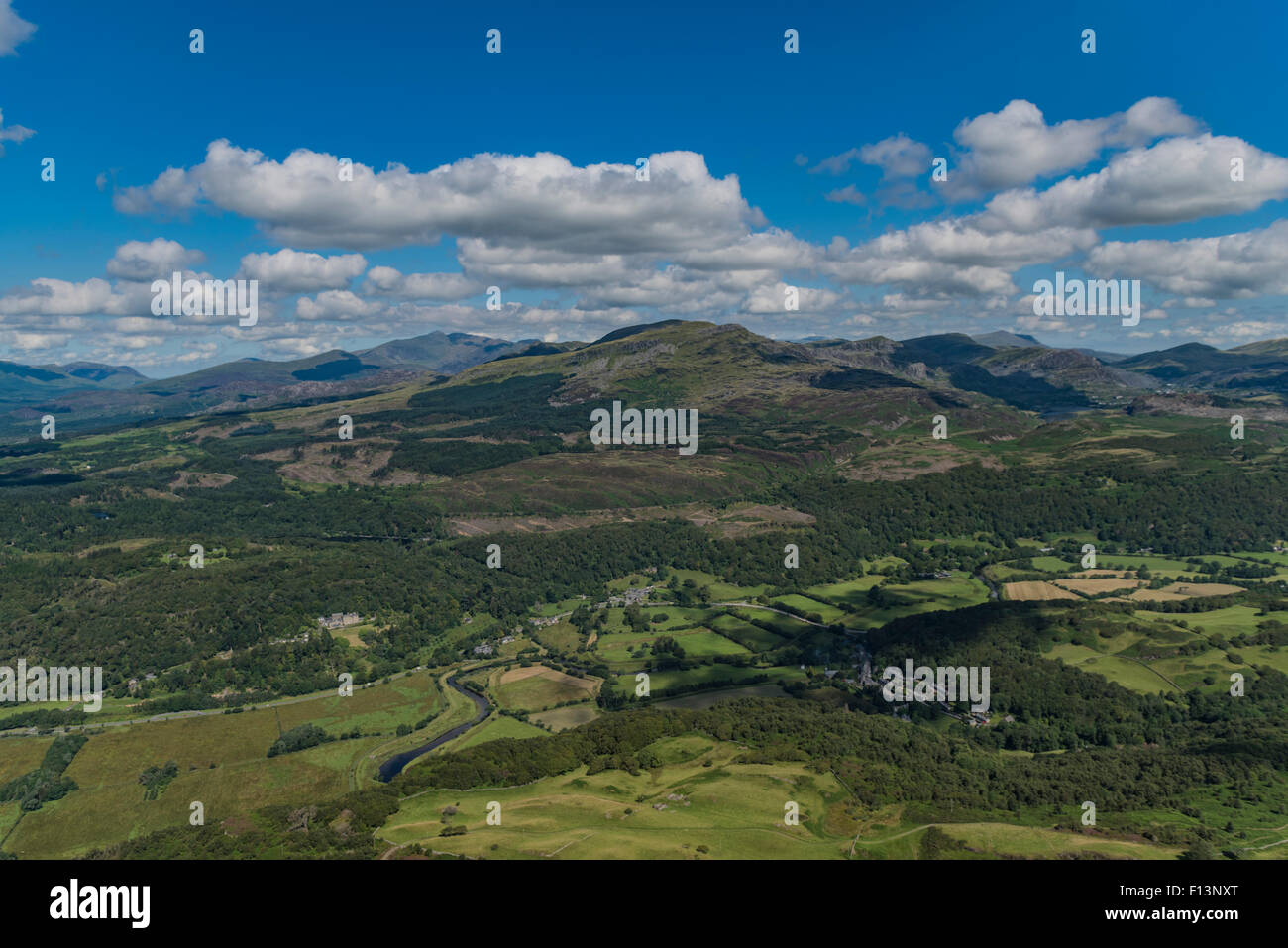 Aerial Views of Snowdonia, North Wales, UK Stock Photo