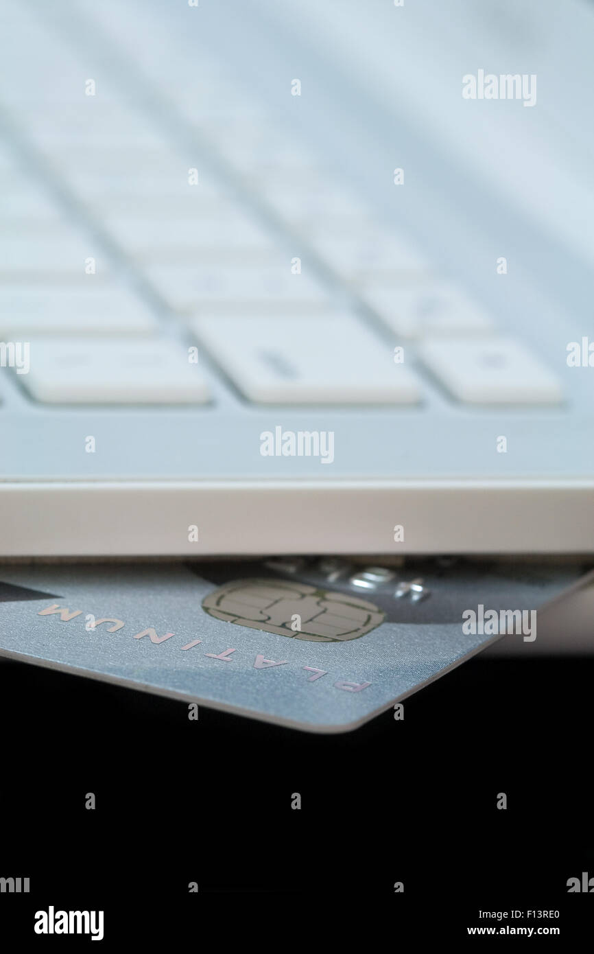 Safe and secure online transaction, payment via credit card Stock Photo ...
