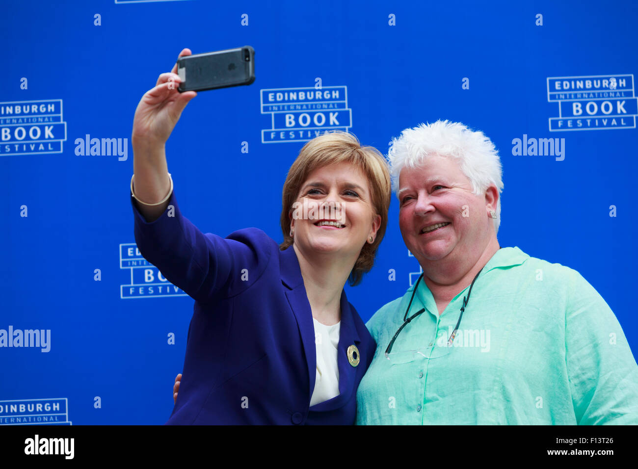 Edinburgh. UK. 26 August, 2015. First Minister appoinment with the Queen of Crime in Edinburgh International Book Festival. Val McDermid bestselling novels that have sold over 11 millions copies to discuss Splinter the Silence and Stranded. Pako Mera/Alamy Live News. Stock Photo